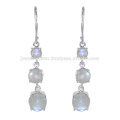 Beautiful Rainbow Moonstone Gemstone 925 Sterling Silver Earring Jewelry